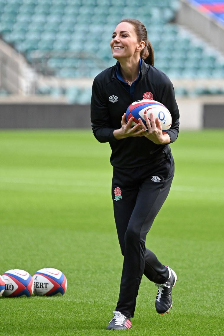 The Duchess of Cambridge Joins England Rugby Training Session