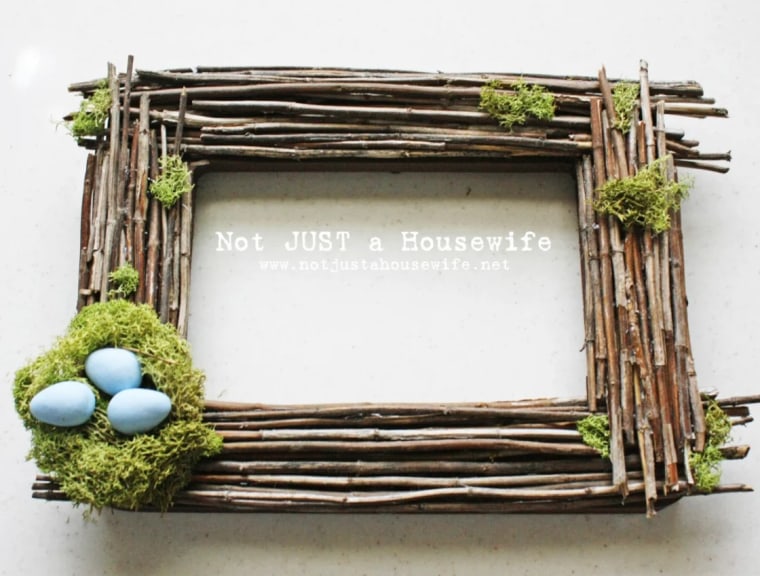 Easter crafts - twig frame