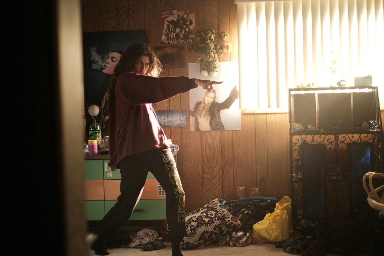 Rue, played by Zendaya, dances around her room in season two.