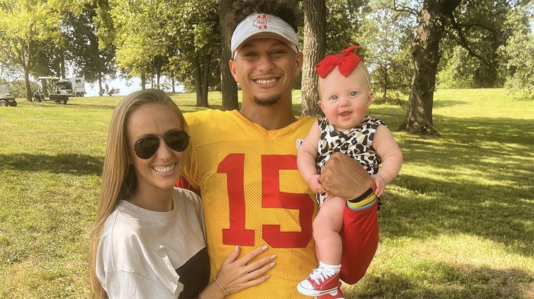 Patrick Mahomes,  Brittany Matthews and daughter Sterling.