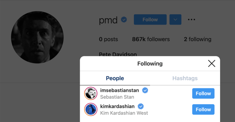 Pete Davidson rejoins Instagram after he quit the social media site following insulting posts from girlfriend Kim Kardashian's ex-husband, Kanye West. 