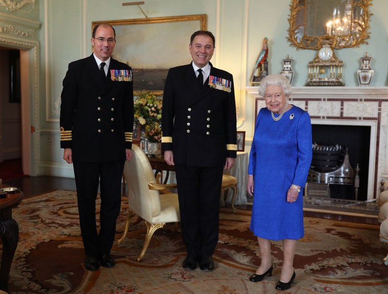 Queen Elizabeth II Holds Private Audience In Buckingham Palace