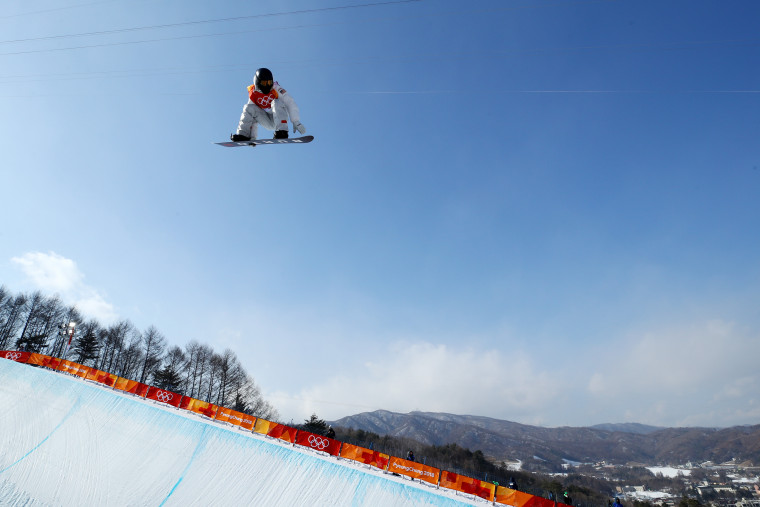 Shaun White of the United States competes during the Snowboard Men's Halfpipe Qualification on day four of the PyeongChang 2018 Winter Olympic Games at Phoenix Snow Park on February 13, 2018 in Pyeongchang-gun, South Korea.