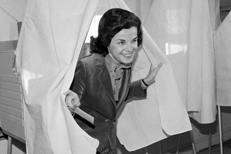 Diane Feinstein Exiting Voting Booth