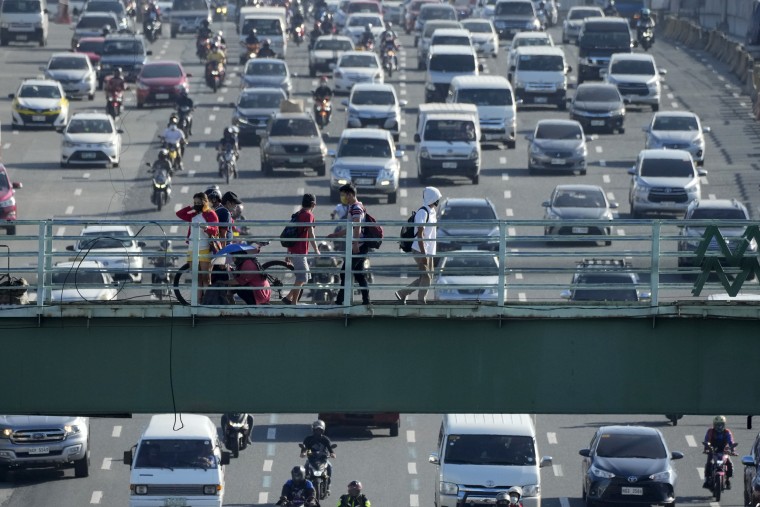 Traffic on Tuesday in Quezon City, one of 39 regions in the Philippines where most pandemic restrictions have been lifted amid falling Covid-19 cases.