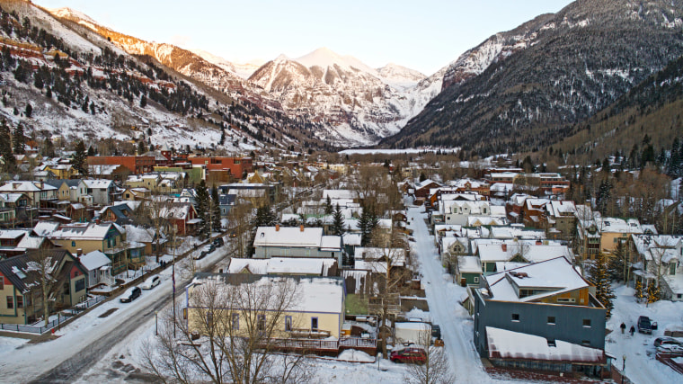 Telluride, Colo., at sunset.
