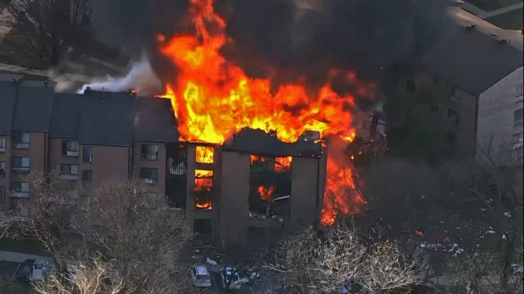 An apparent gas explosion sent at least 10 people to the hospital, five in critical condition, and caused catastrophic damage to an apartment complex in Silver Spring, Md.