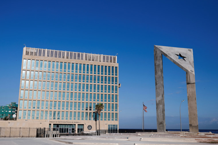 Image: The United States embassy in Havana on March 3, 2022.