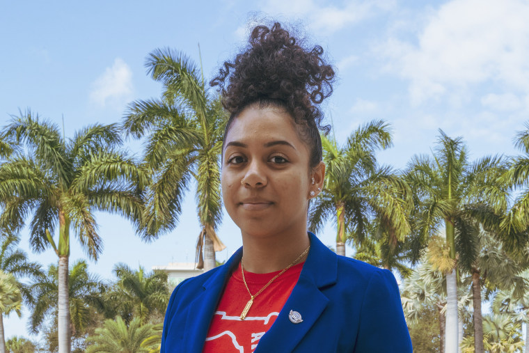 Image: Florida Atlantic University student Regina Francis  on campus in Boca Raton on Feb. 16, 2022.