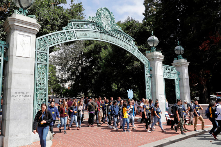 Students walk on the University of California, Berkeley campus on Aug. 15, 2017.
