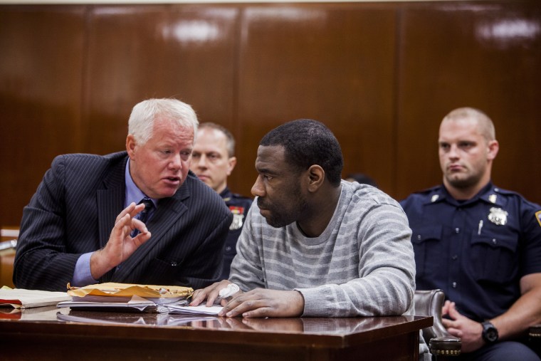 Derrick Harris in court in New York.