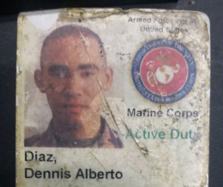 Dennis Diaz's Marine Corps ID.