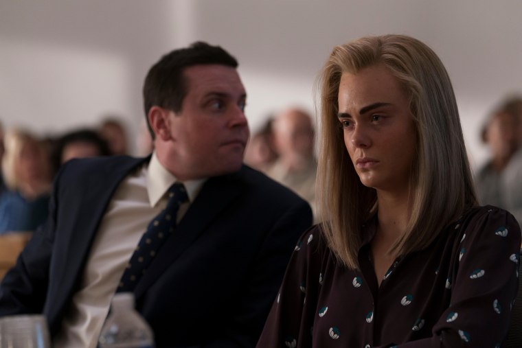 Michael Mosley stars as Joseph Cataldo and Elle Fanning stars as Michelle Carter in Hulu's "The Girl From Plainville."