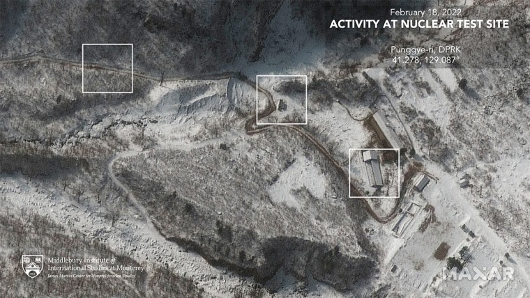 This satellite image shows North Korea's dismantled nuclear testing facility on Feb. 18, 2022.