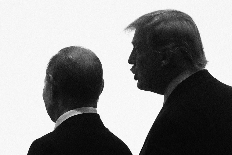 Vladimir Putin and Donald Trump at the G20 Summit in Osaka on June 28, 2019.