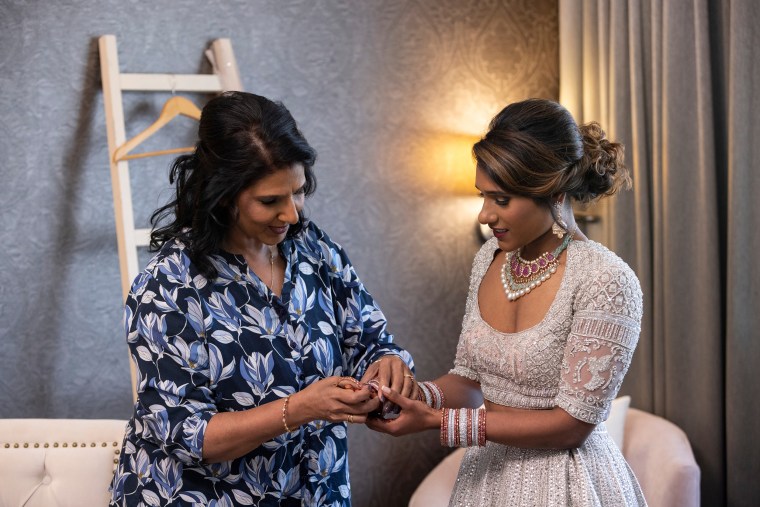 Deepti Vempati, right, in season two of "Love Is Blind."