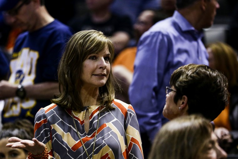 Juli Boeheim, wife of Syracuse Orange head coach Jim Boeheim, attends their game against the California Golden Bears on March 23, 2013, in San Jose, Calif.