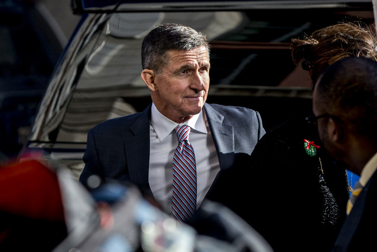 Michael Flynn arrives at federal court in Washington on Dec. 18, 2018.
