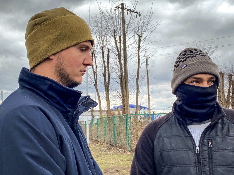 Former U.S. serviceman Lane Perkins and Hector are helping to coordinate international volunteers in Ukraine for the fight against Russia.