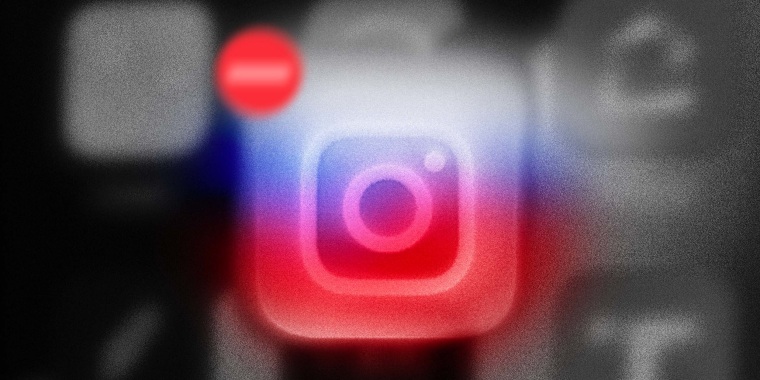 Photo Illustration: The Instagram app with a delete button over it