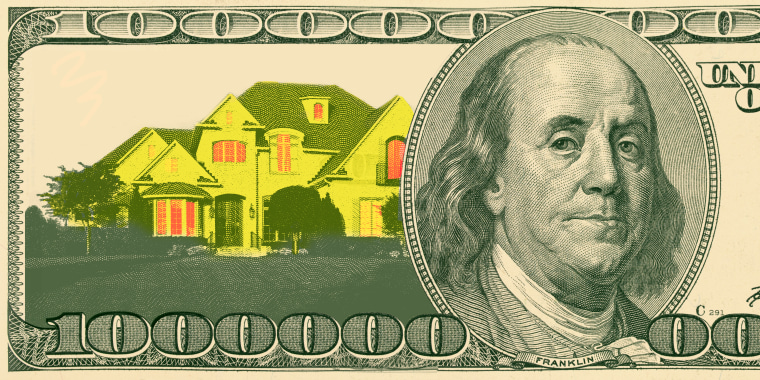Photo illustration of a house on a dollar bill