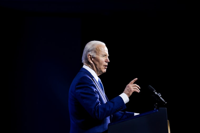 President Joe Biden speaks in Washington on March 14, 2022.