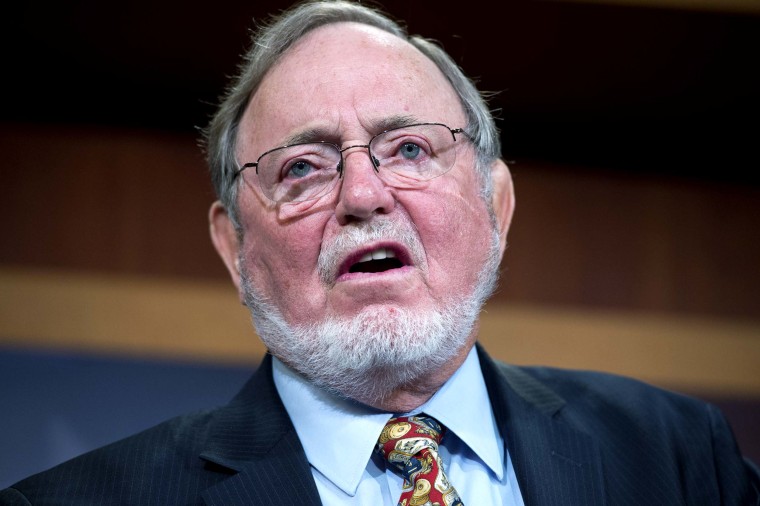 Rep. Don Young at a news conference in the Capitol's Senate studio on Jan. 26, 2015.