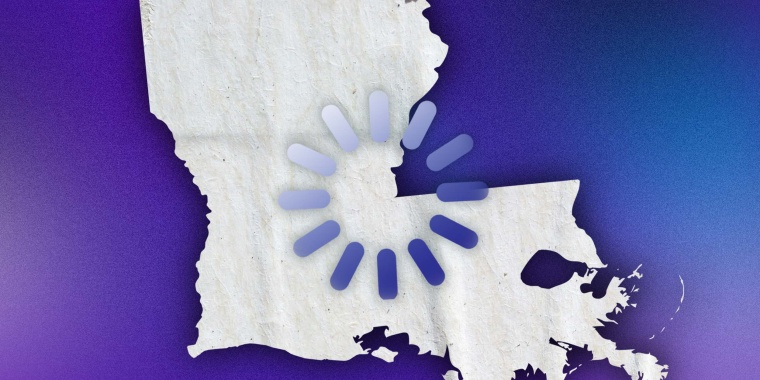 Photo Illustration: The "buffering" symbol over the state of Louisiana