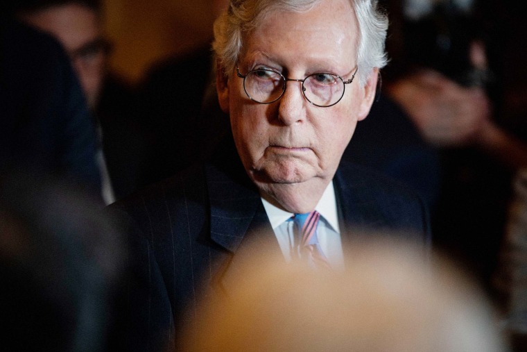 Senate Minority Leader Mitch McConnell during a news conference on March 15.