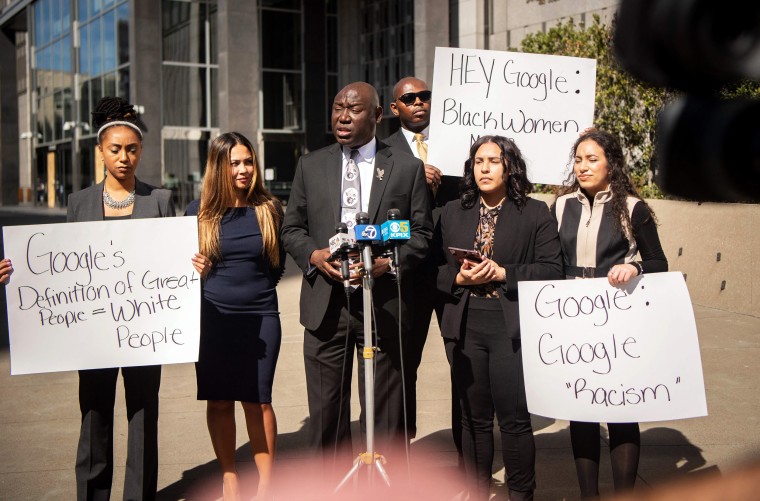 Image: Ben Crump announces a lawsuit filed on behalf of former and current black Google employees