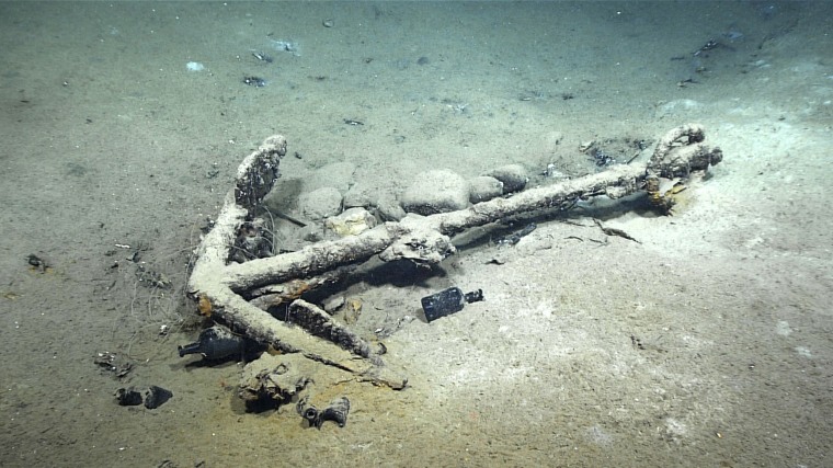 An anchor from the 1836 shipwreck site of the brig called Industry