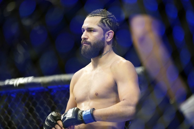 Jorge Masvidal in the octagon for a five-round welterweight bout against Kamaru Usman at VyStar Veterans Memorial Arena on April 24, 2021, in Jacksonville, Florida. 