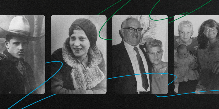 Photo illustration of Liz Prager O'Brien's grandparents.