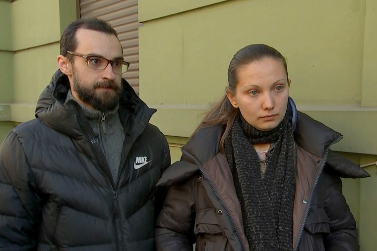 Stanislav and Irina Ivanov say they fear for their relatives who have not been able to escape from Mariupol.
