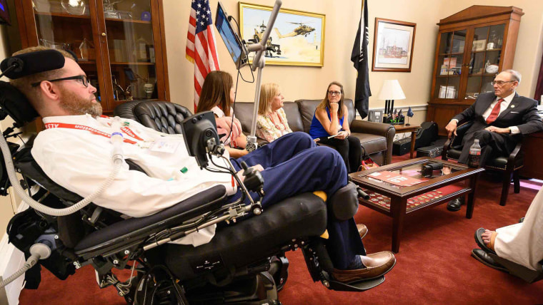 ALS Association representatives meet with Rep. Phil Roe, R-Tenn., right, in his office  in this undated image. (Roe left Congress in 2020.)