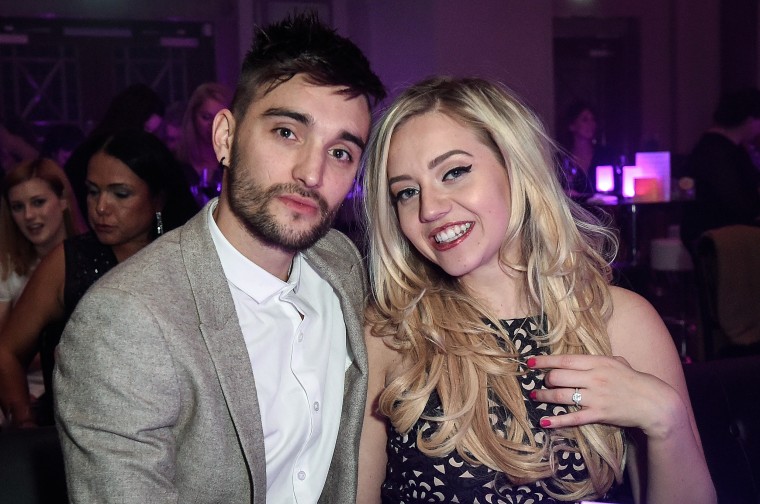 Tom Parker and Kelsey Hardwick on May 4, 2016 in London.