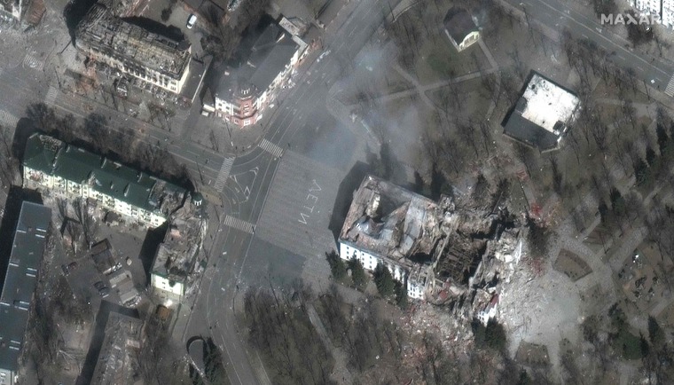 Image: Mariupol theater satellite image