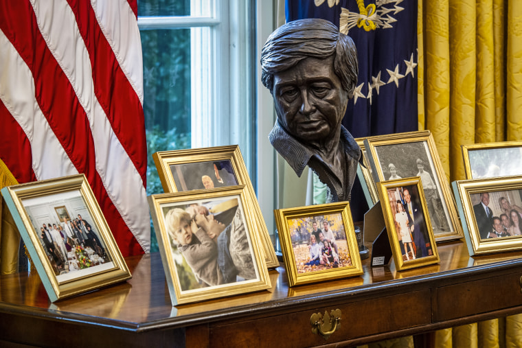 An early preview of the redesigned Oval Office awaiting President Joseph Biden at the White House, on January 20 in Washington, DC.