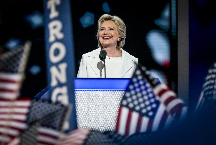 Democratic presidential candidate Hillary Clinton delivers remarks during the fourth day of the Democratic National Convention at the Wells Fargo Center on July 28, 2016 in Philadelphia.