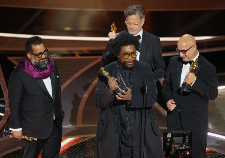 Joseph Patel, Ahmir "Questlove" Thompson, Robert Fyvolent, and David Dinerstein win the Oscar for Best Documentary Feature for "Summer of Soul"