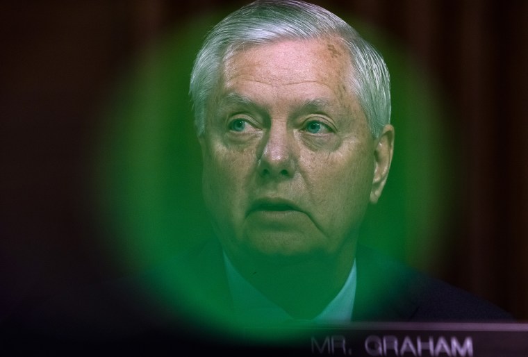 Sen. Lindsey Graham during a committee hearing on Nov. 16, 2021.