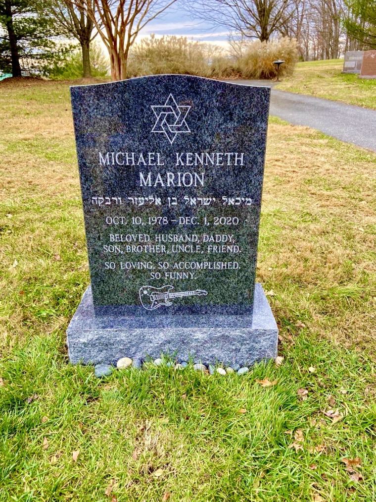 The gravestone of Michael Marion, Bobbie Thomas' late husband.
