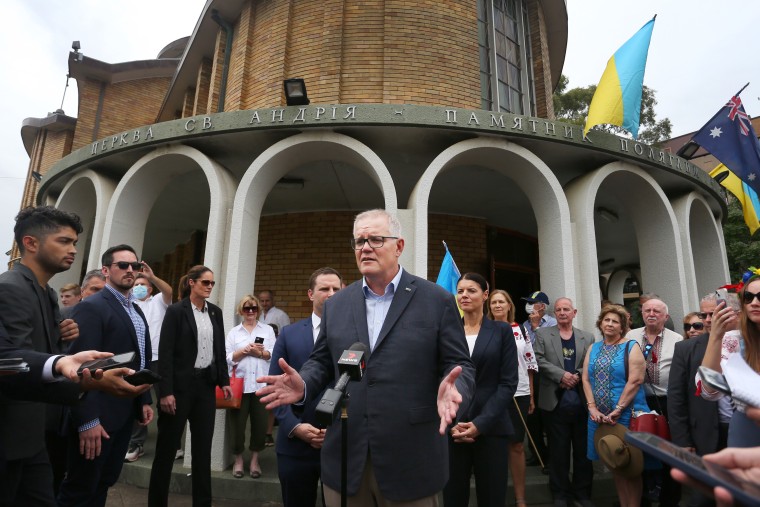 Prime Minister Scott Morrison Attends Ukrainian-Australian Church Service