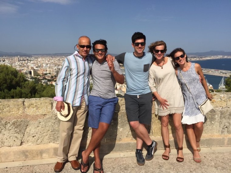 The family during a 2016 vacation in Spain.