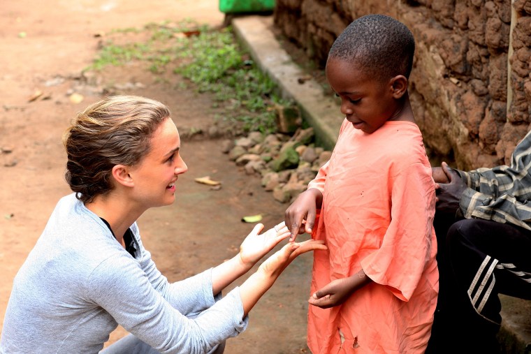 Natalie Portman in Uganda filming for the Listen Project in 2007. 