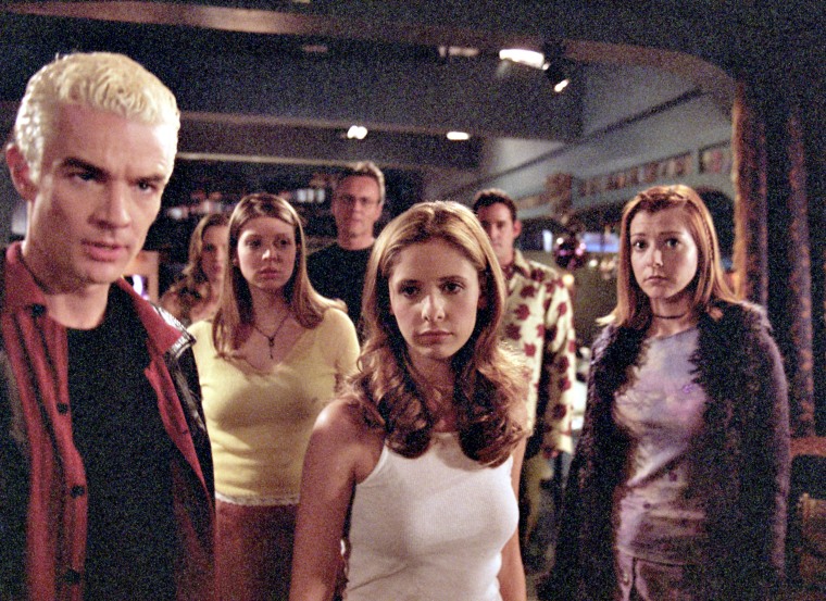 James Marsters, Sarah Michelle Gellar and Alyson Hannigan from "Buffy The Vampire Slayer" in 2001.