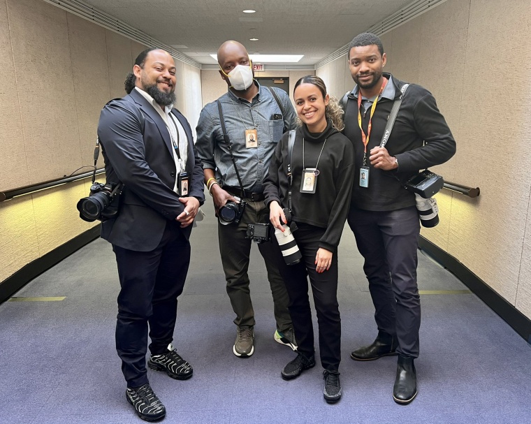 Photographers Jarrad Henderson, Mike McCoy, Sarahbeth Maney and Demetrius Freeman on Day 2 of the confirmation hearings.