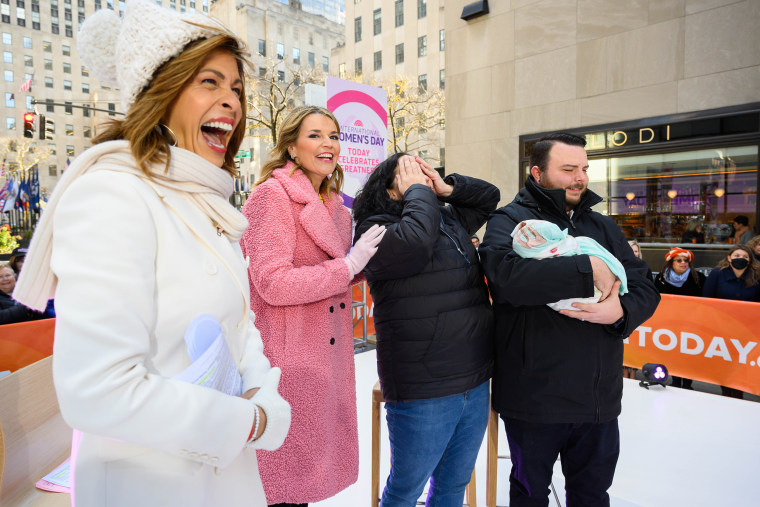 Ami and Michael Kowalski with baby Charlotte Marina on TODAY Tuesday.