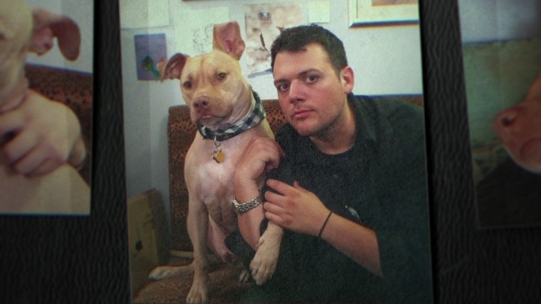 Anthony Strangis (Melngailis' ex-husband) with her dog Leo in "Bad Vegan." 
