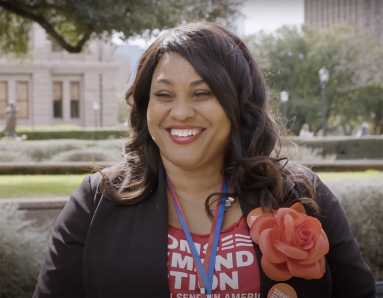 Calandrian Kemp, pictured at one of the many Moms Demand Action events she now attends as a gun control advocate.